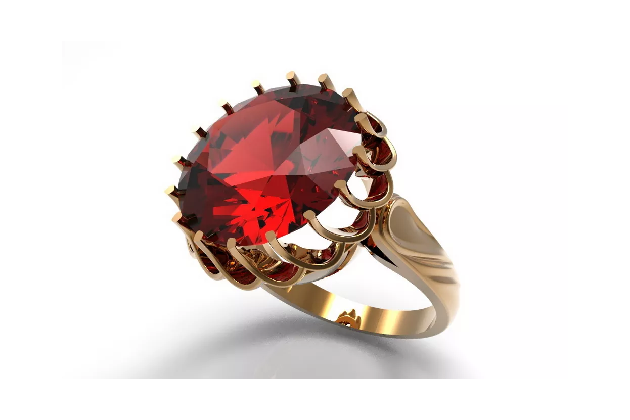 Originales Vintage-Roségold aus 14 Karat Rubinrot Ring Vintage Schmuck vrc035r Originales Vintage-Roségold aus 14 Karat Rubinrot Ring Vintage Schmuck vrc035r